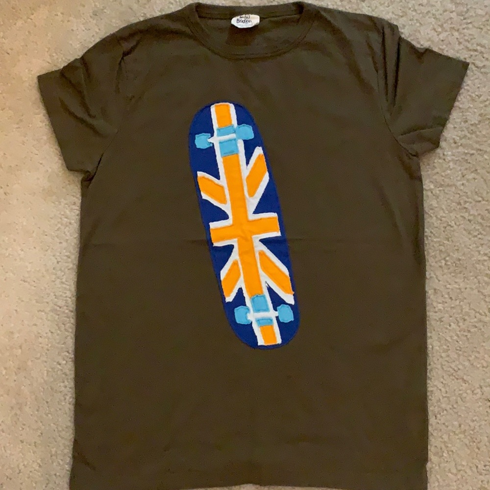 Mini boden appliqué skateboard t-shirt sz. 11-12